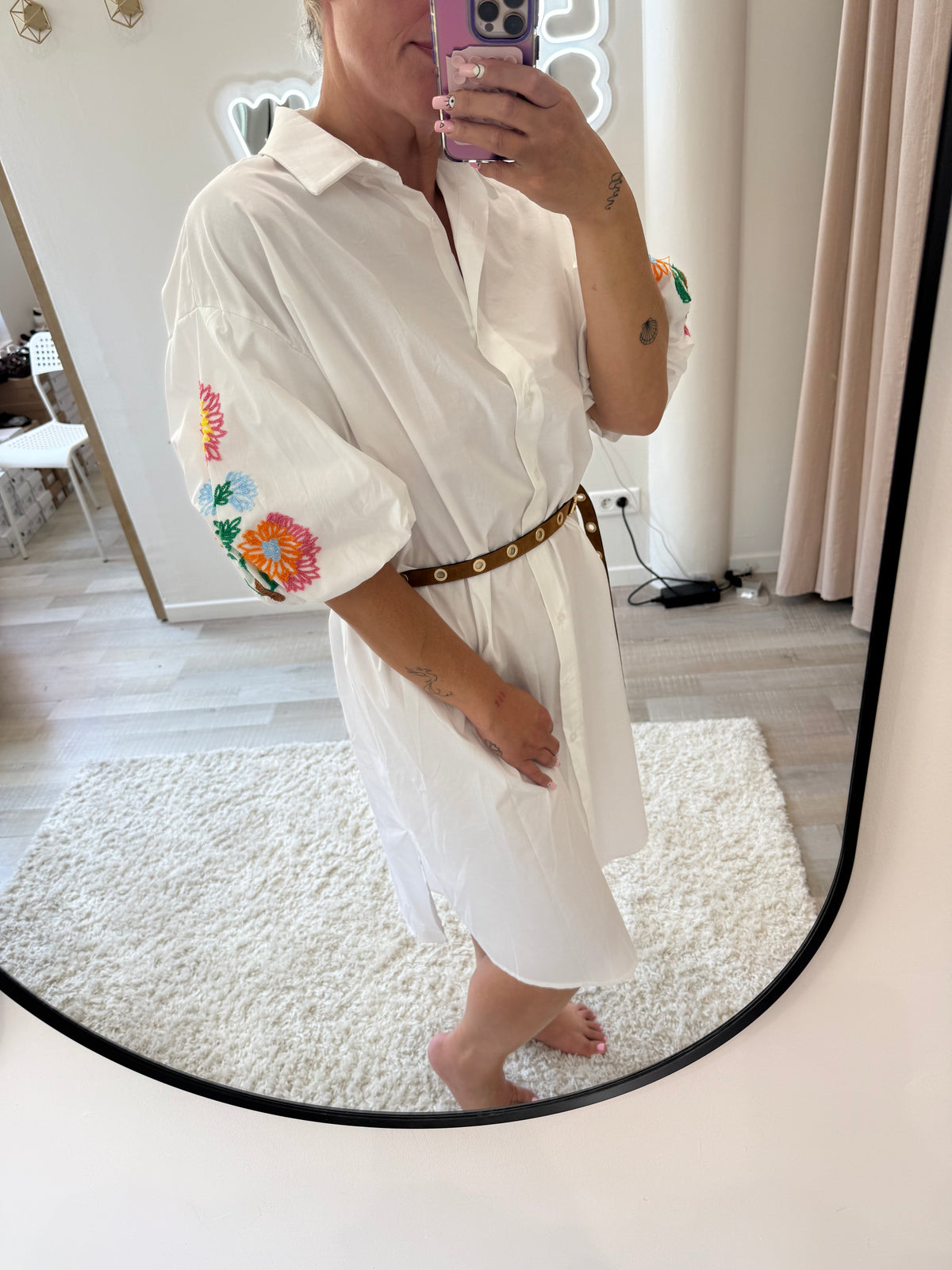 Robe blanche fleuri