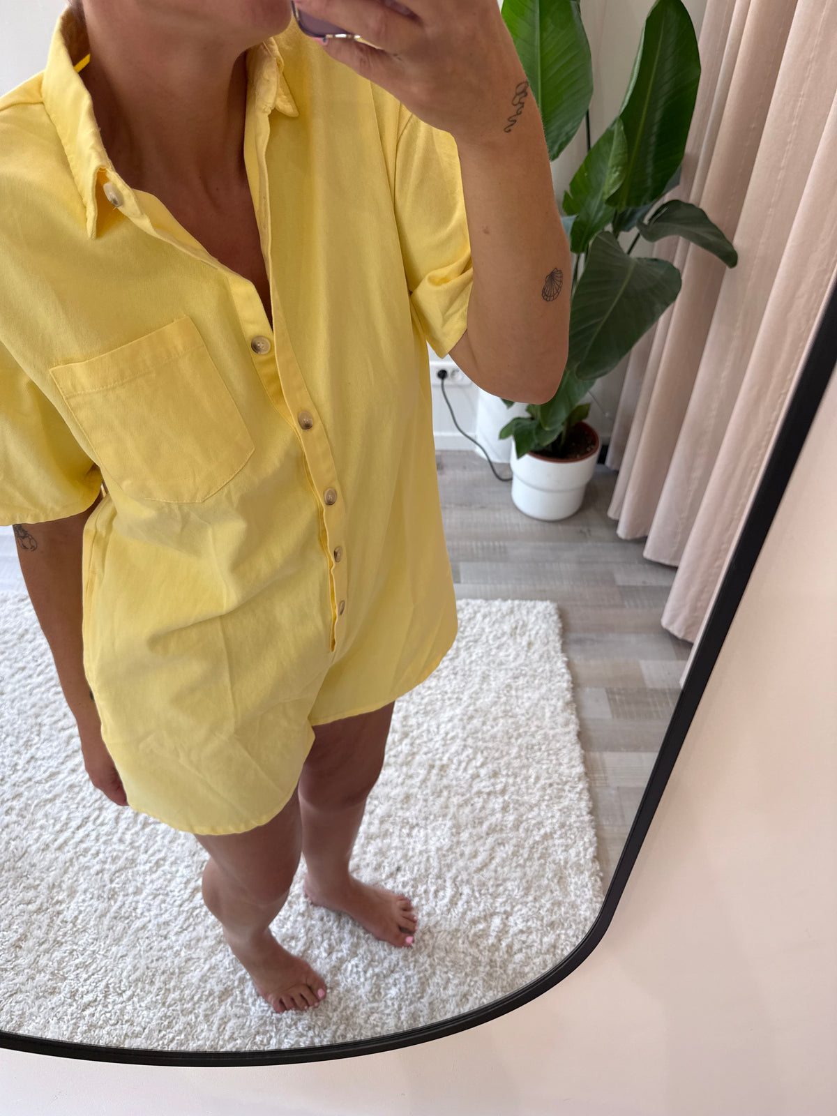 Combi short jaune