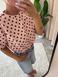 Tee shirt polka Dot rose