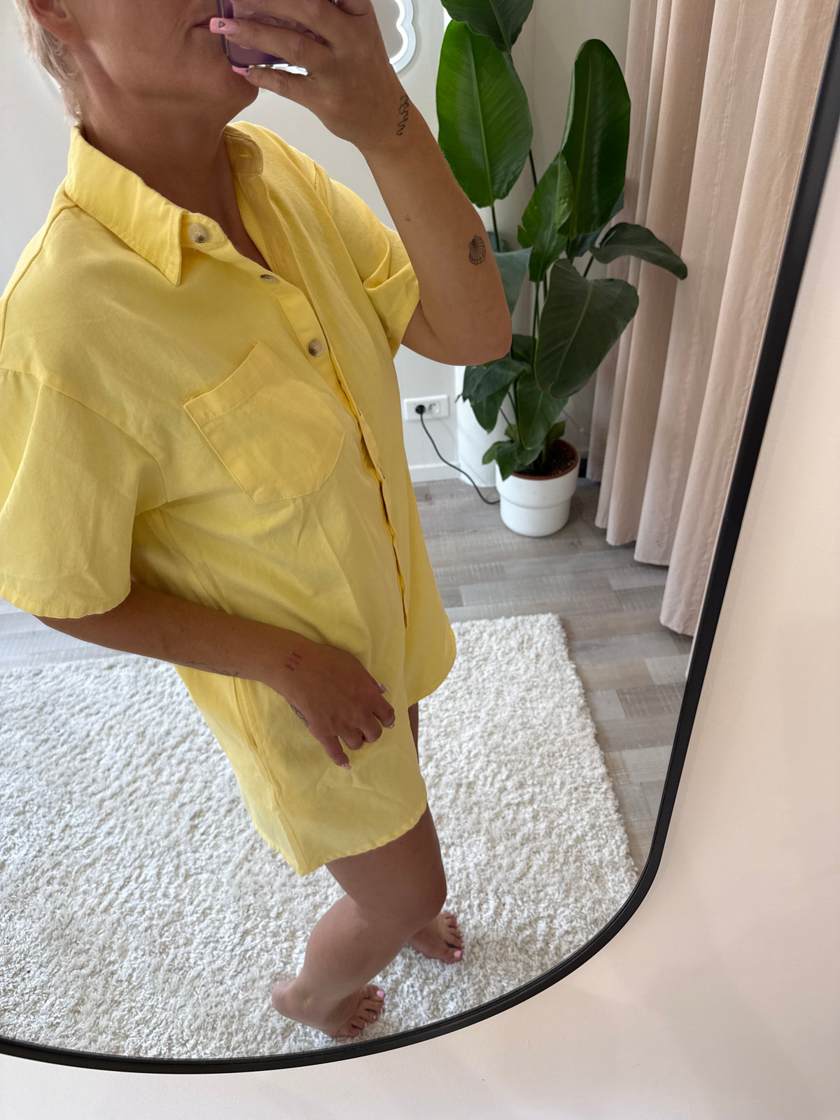 Combi short jaune