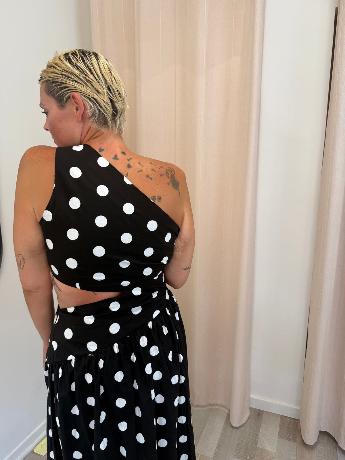 Robe asymétrique polka Dot