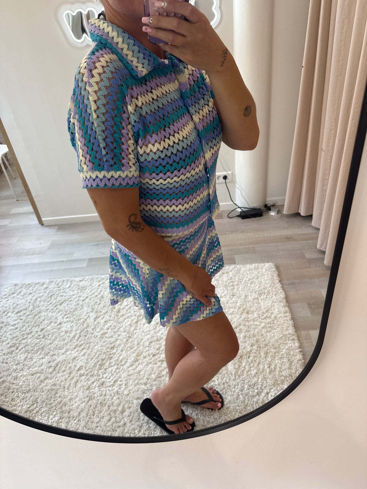 Ensemble tricot bleu turquoise