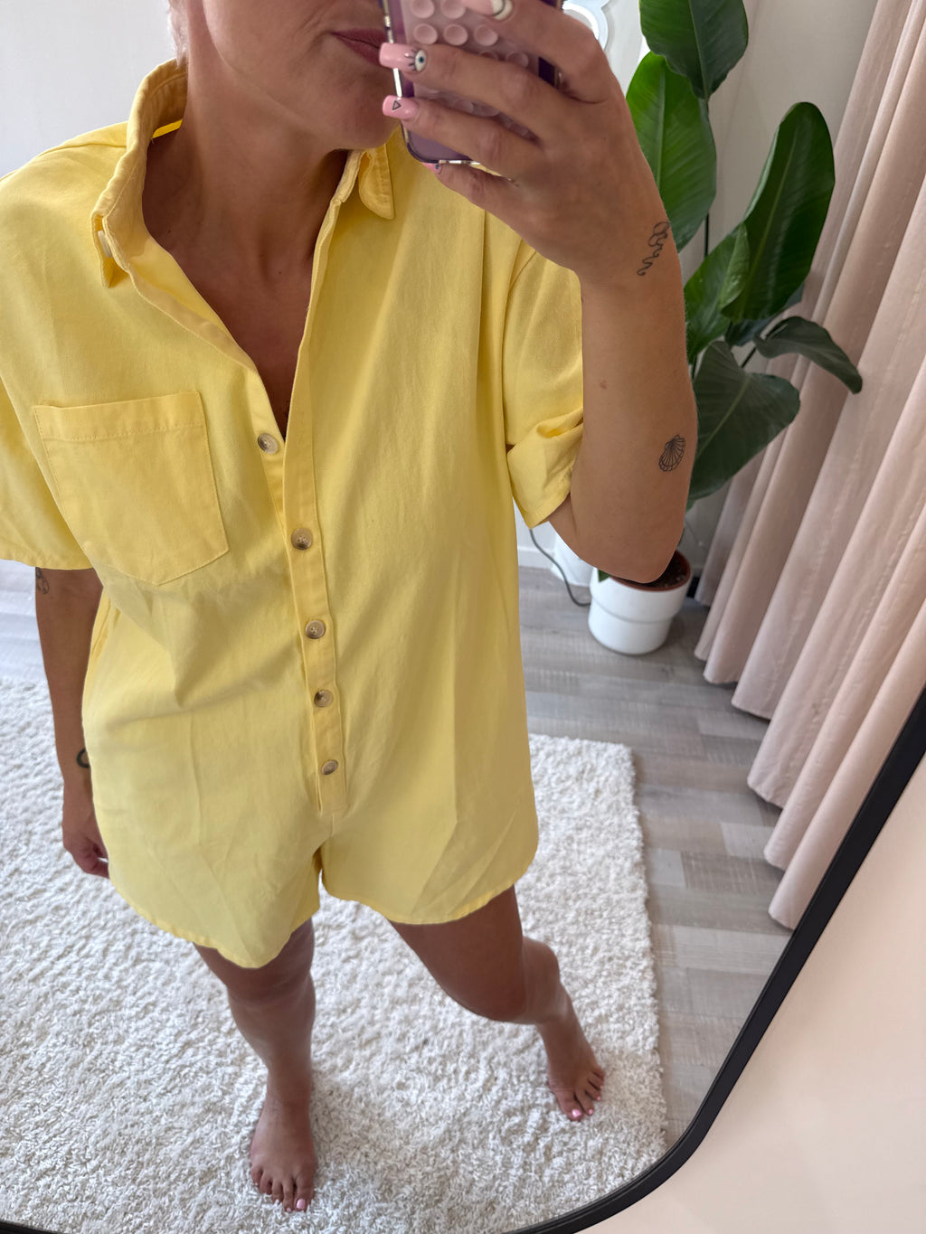 Combi short jaune