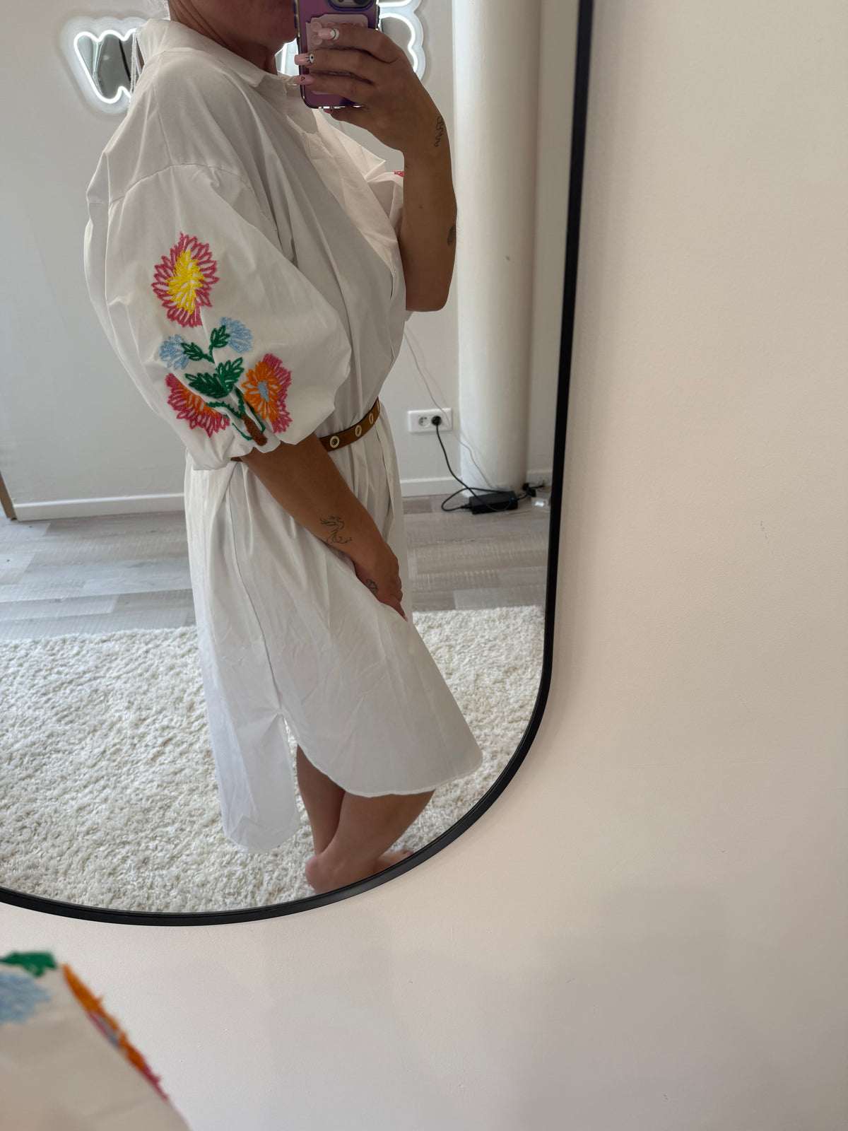 Robe blanche fleuri